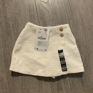 NWT Zara Cream Skirt-Shorts sz 18-24